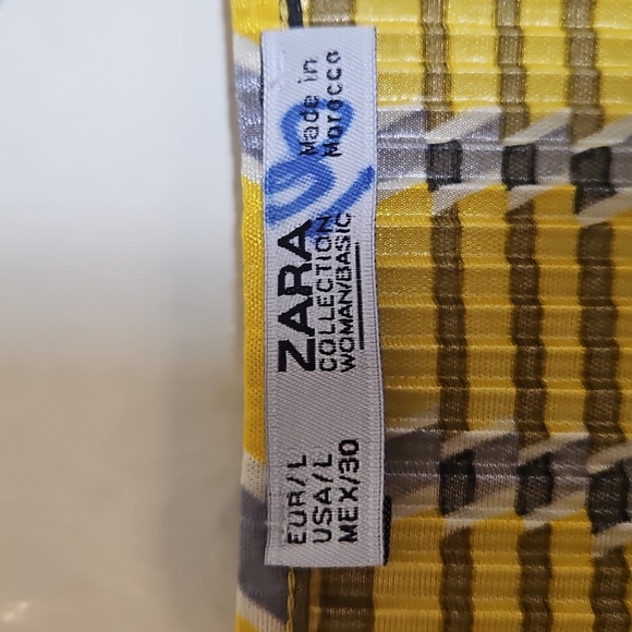 Zara Yellow Checkered Long Sleeve Dress - Picture 2 of 5